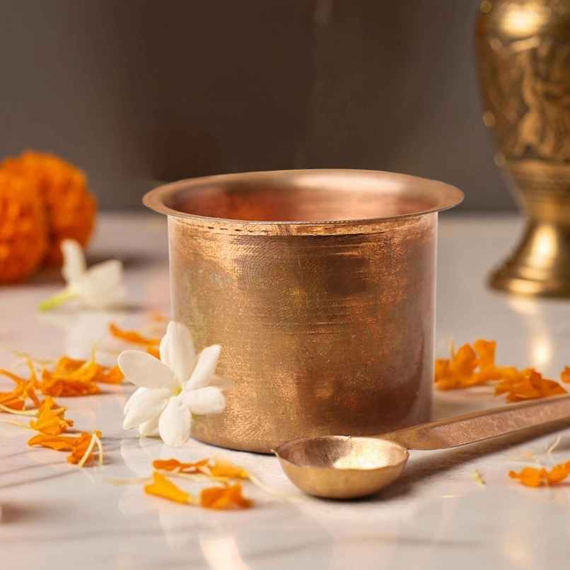 Copper Panchpatra with Spoon | Puja Utensil | Cycle Copper Panchpatra with Spoon | Puja Utensil | Cycle