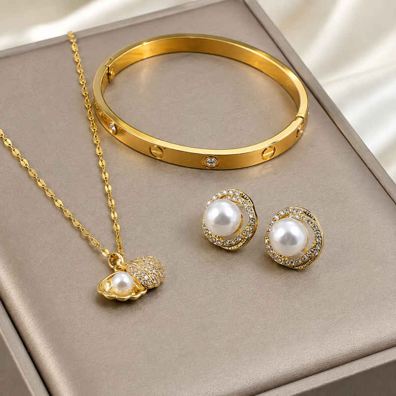 BeautyNX Pearl Elegance Jewellery Combo Set BeautyNX Pearl Elegance Jewellery Combo Set
