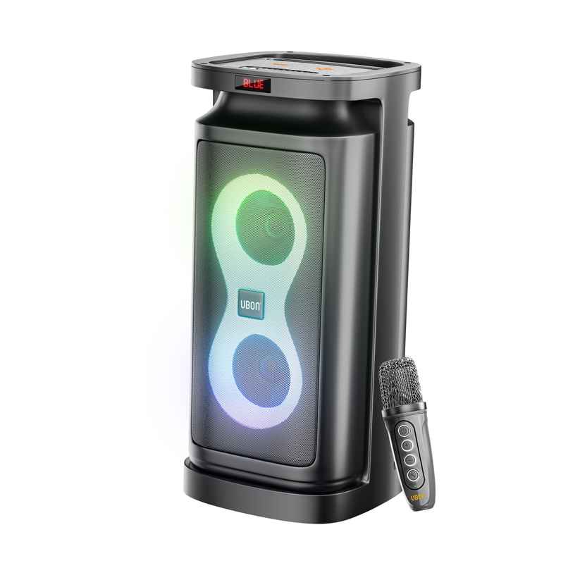 UBON SP-29 Rockstar Wireless Speaker with RGB Lights | Wireless Mic | Deep Bass | 10H Playtime