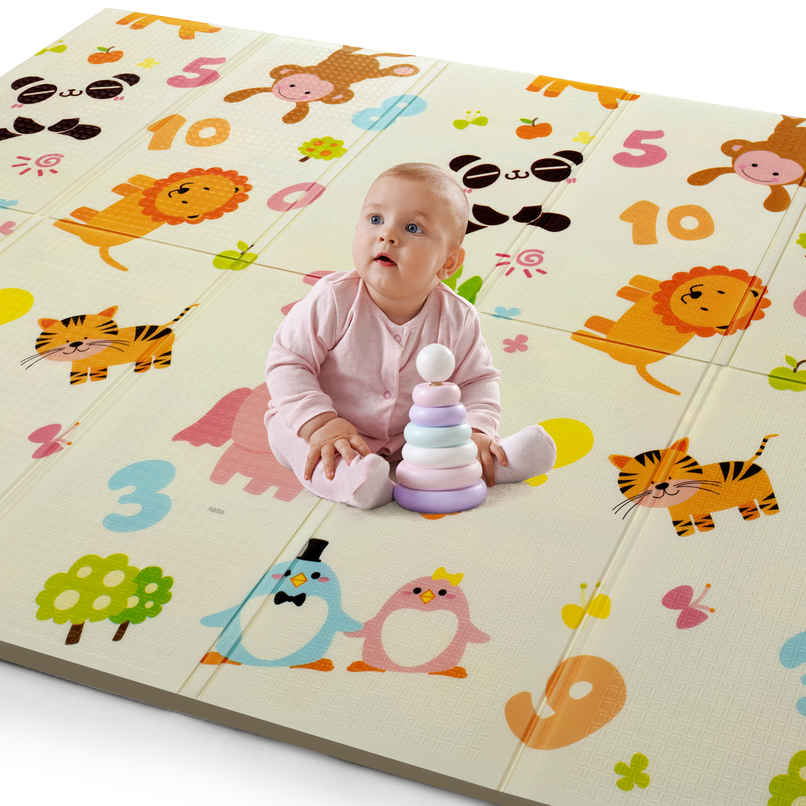 LuvLap Jungle Time Double Sided Water Proof Baby Floor Mat Multicolor