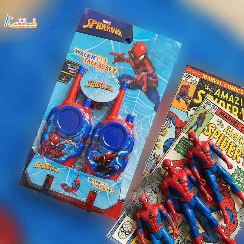 Kriiddaank Spiderman Walkie Talkie for Kids 100ft Range 2 Pack Battery Operated Communication Toy Kriiddaank Spiderman Walkie Talkie for Kids 100ft Range 2 Pack Battery Operated Communication Toy