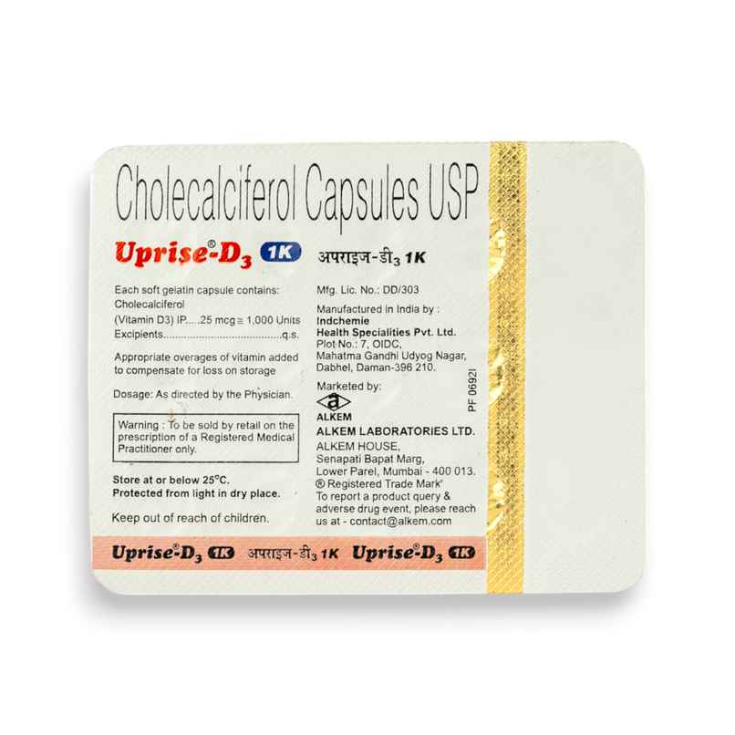 Uprise-D3 1K Vitamin D3 Soft Gelatin Capsule