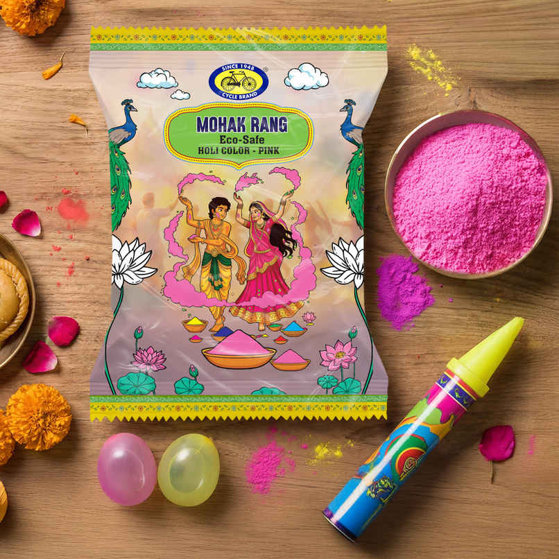 Mohak Rang Eco-Safe Holi Colour Pink | Cycle