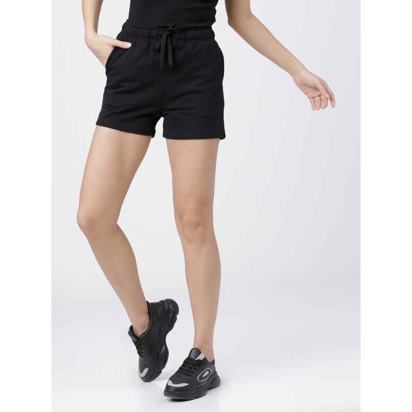 Tokyo Talkies Women's Solid Regular Shorts | Black - 28