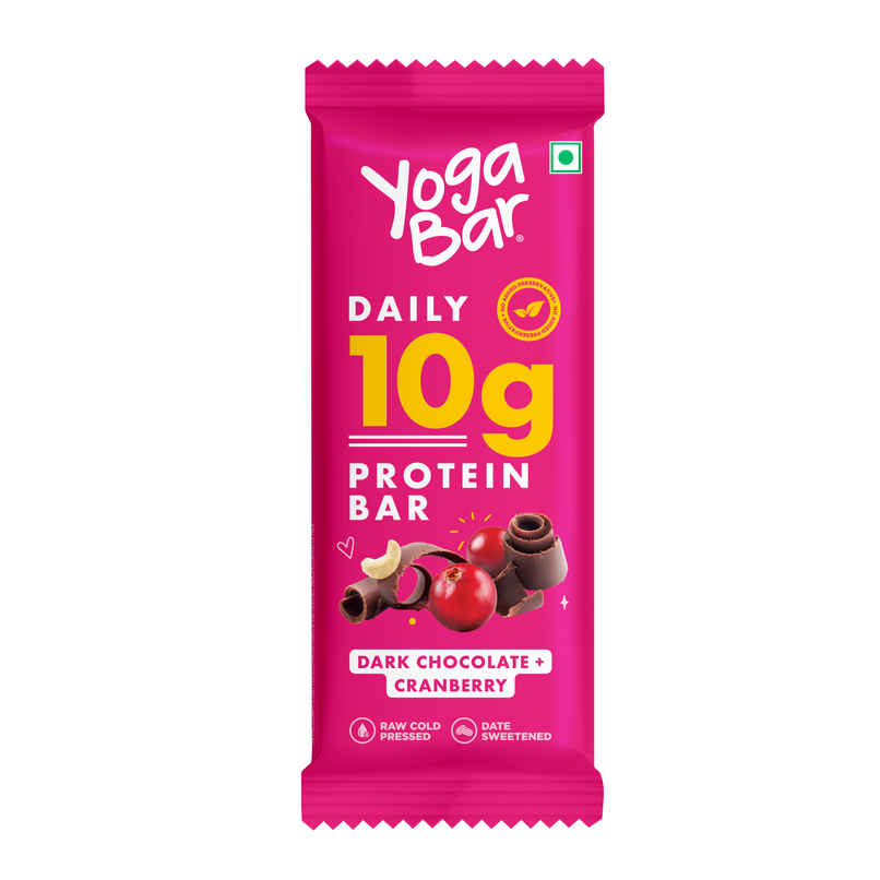 Yogabar 10 Grams Protein Bars | Chocolate Chip And Cranberry | Protein Blend And Premium Whey