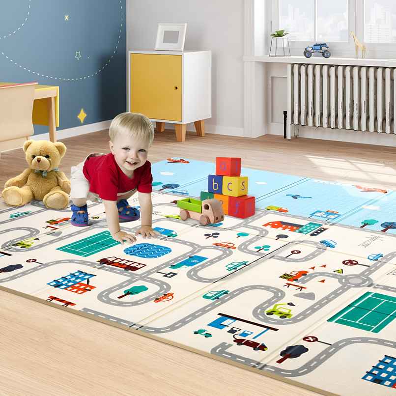 Toyshine Extra Large Foam Play Mat | 79x71x0.5 Inch for Babies | Reversible & Waterproof