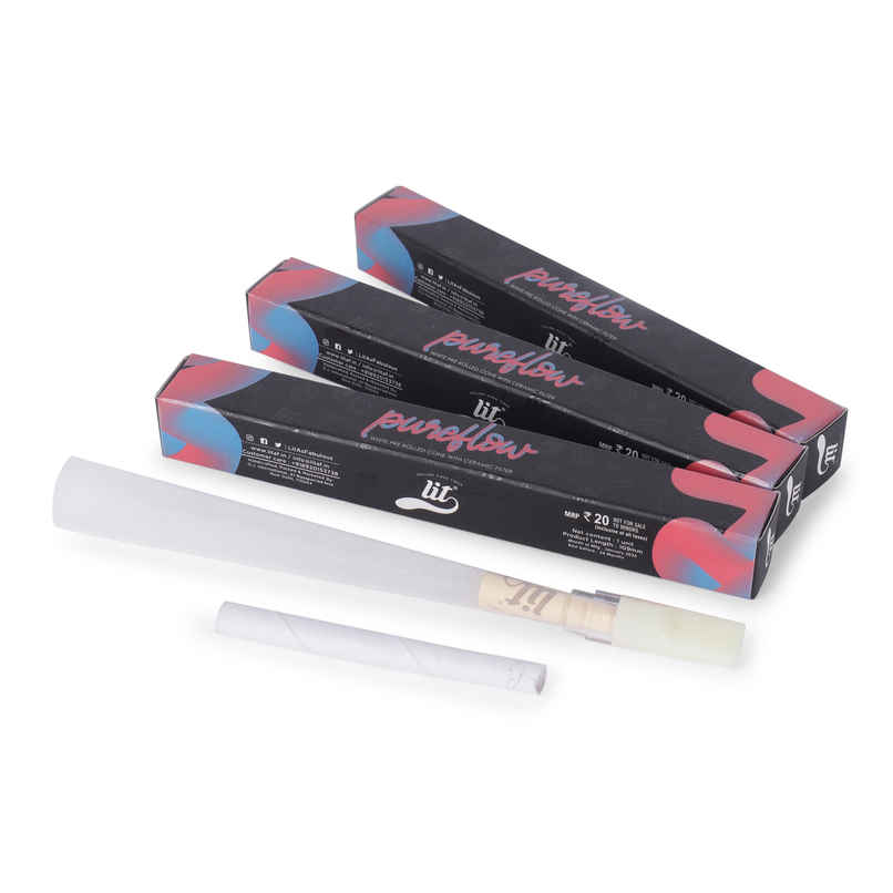LIT Pure Flow White Pre Rolled Cone With Ceremic Filter