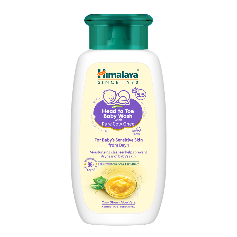 Himalaya Head To Toe Baby Wash With Pure Cow Ghee & Ph 5.5 Himalaya Head To Toe Baby Wash With Pure Cow Ghee & Ph 5.5