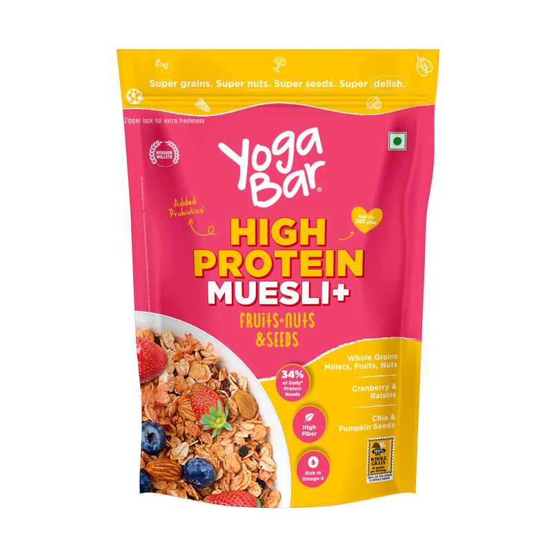 Yoga Bar High Protein Muesli,Fruits & Nut,Packed With Apple, Almonds & Super Seeds