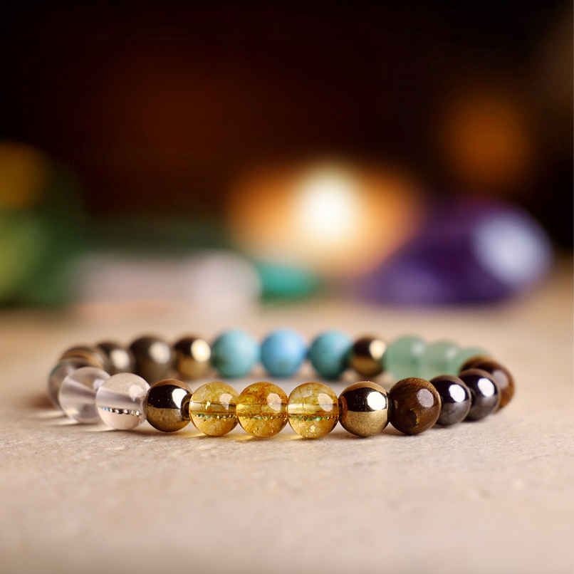 Cycle Pure Om Shanthi Dhan Yog Citrine & Aventurine Bracelet Attract Wealth Cycle Pure Om Shanthi Dhan Yog Citrine & Aventurine Bracelet Attract Wealth