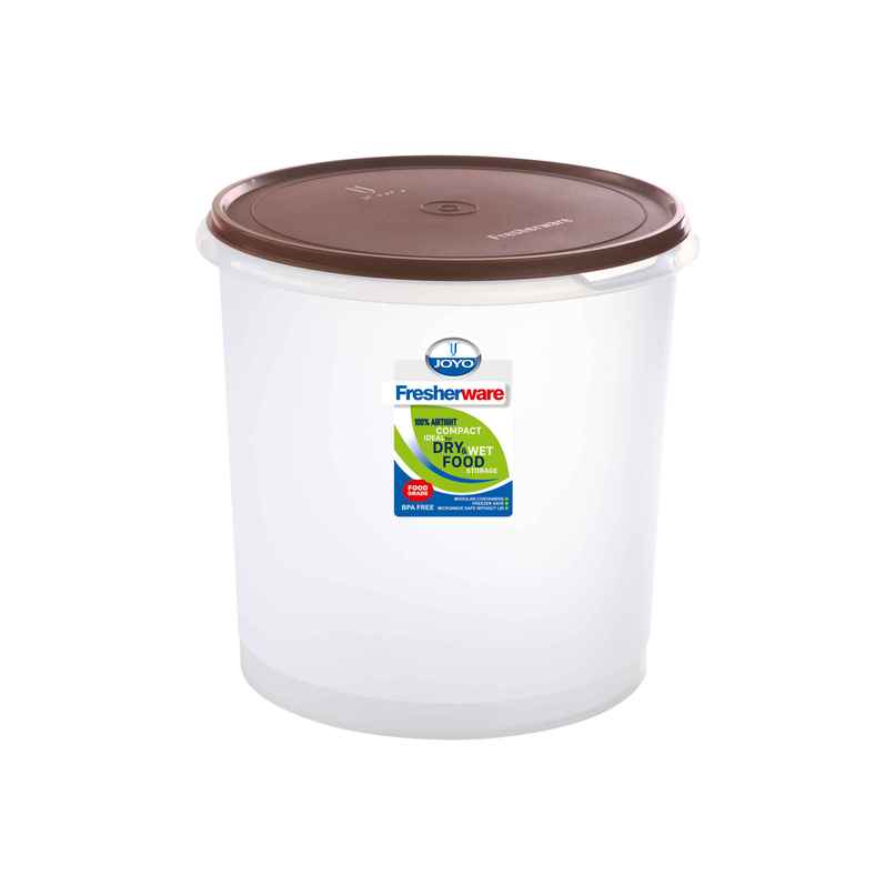 Joyo Fresherware Round Plastic Containers|Bpa Free|For Rice, Dal, Atta & Flour-15 Ltr-Assorted