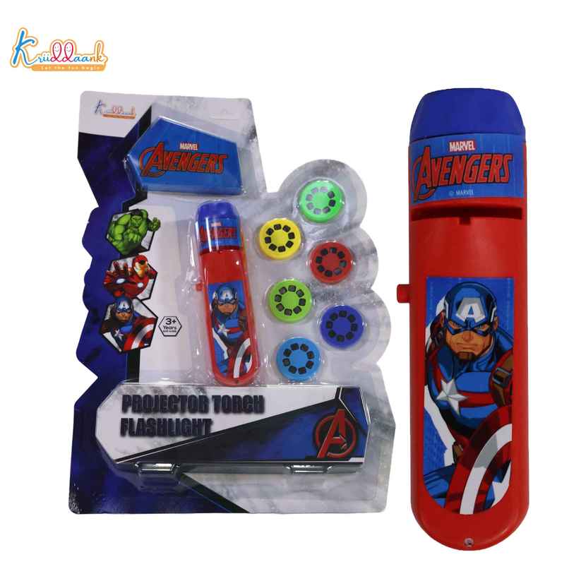 Kriiddaank Marvel Avenger Projector Torch Handheld Light Battery Operated, Flashlight with 6 Slide