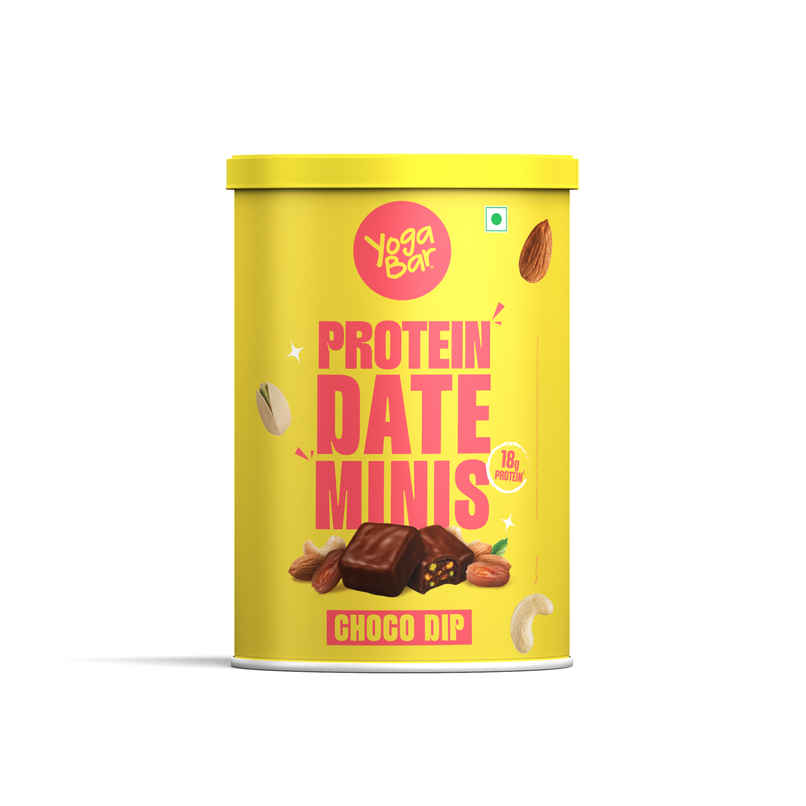 Yoga Bar Protein Date Minis Choco Dip | High Fibre | No Added Preservatives | Dates and Nuts Yoga Bar Protein Date Minis Choco Dip | High Fibre | No Added Preservatives | Dates and Nuts