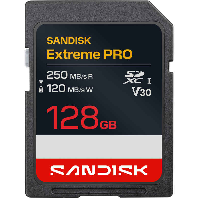 SanDisk Extreme PRO SD Card | 128 GB | 250 MB/s Read | 120 MB/s Write | 4K | DSLR & Mirrorless Ready SanDisk Extreme PRO SD Card | 128 GB | 250 MB/s Read | 120 MB/s Write | 4K | DSLR & Mirrorless Ready