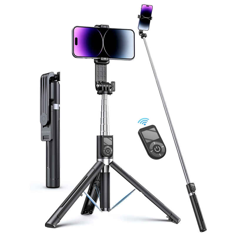 Bestor Selfie Stick Tripod with Wireless Remote Extendable Stand for Vlogging