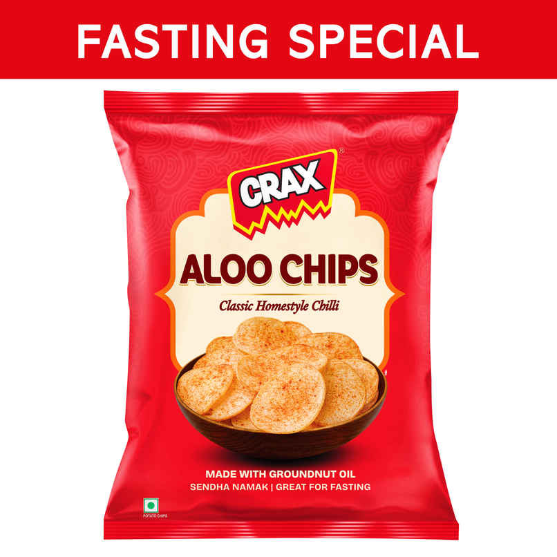 Crax Homestyle Chilli Aloo Chips | Vrat Mota Chips | Fasting Special Crax Homestyle Chilli Aloo Chips | Vrat Mota Chips | Fasting Special