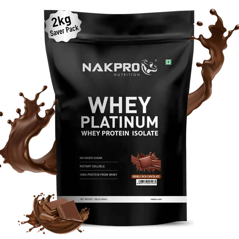 Nakpro Platinum Whey Protein Isolate Double Rich Chocolate 28G Protein 6.4G Bcaa