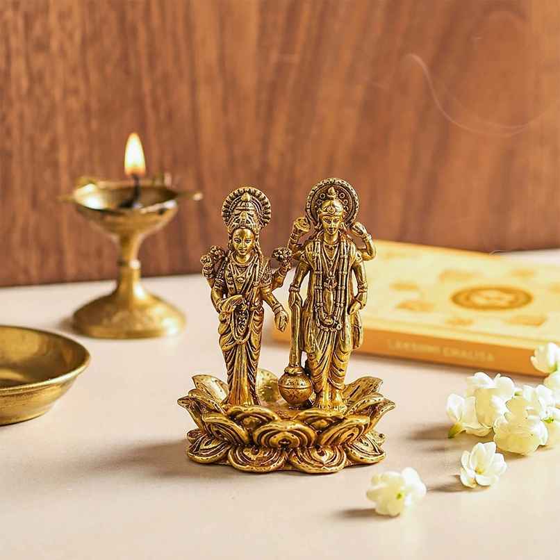 Brass Lakshmi Narayan Statue | Svasti Brass Lakshmi Narayan Statue | Svasti