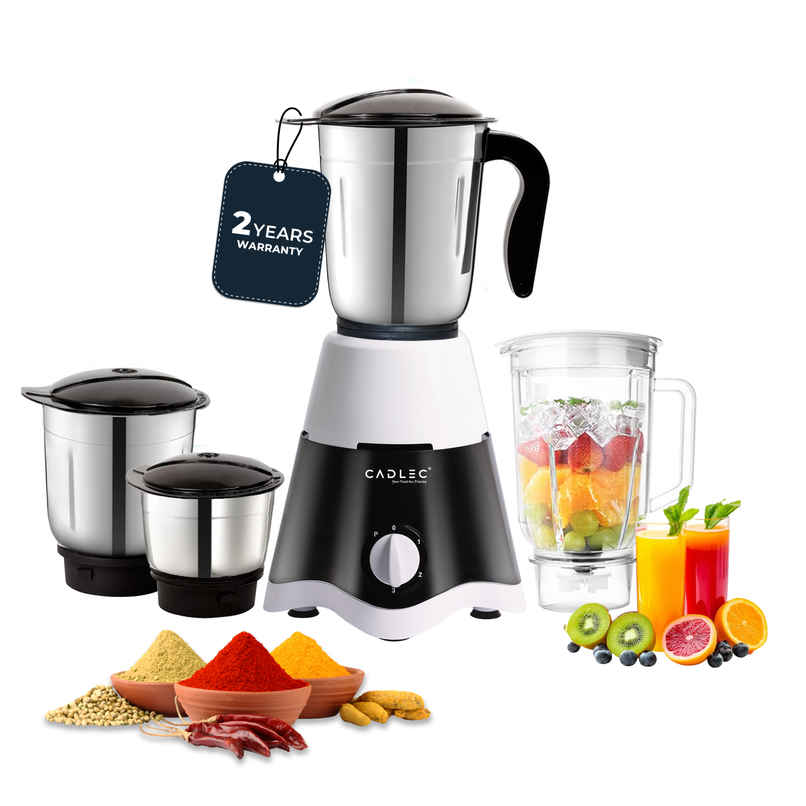 Cadlec JarGenie 4 Jar 750W Mixer Grinder | Juicer | Blender | ABS Body | Black