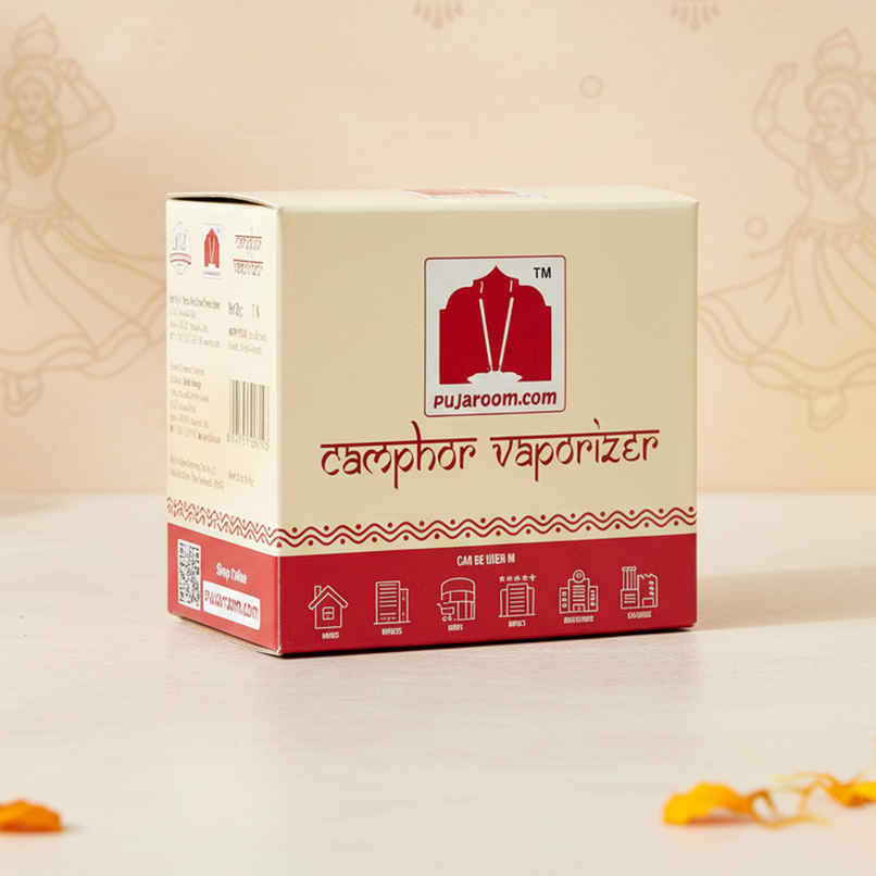 Pure Camphor Electric Diffuser (Shri Rama) | Ceramic Night Lamp | Free Camphor Tablets | Cycle