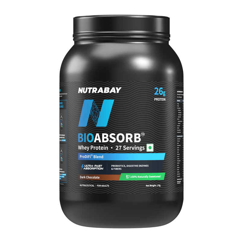 Nutrabay BioAbsorb Whey Protein Powder - Dark Chocolate