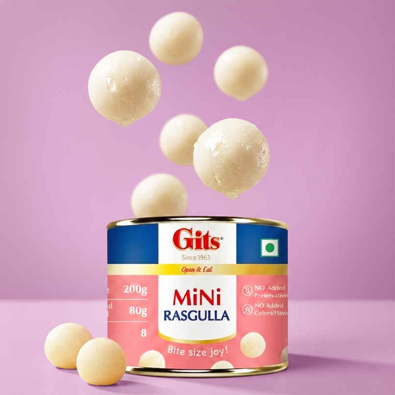 Gits Mini Rasgulla Tin | Soft & Juicy Sweet