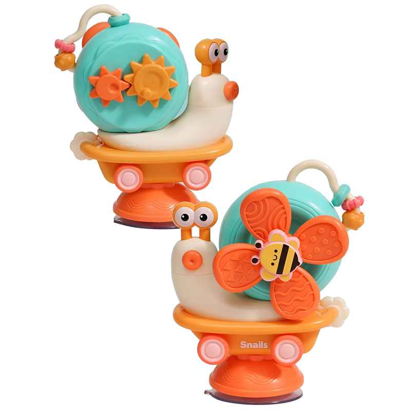 Toyshine Sensory High Chair Snail Toy With Suction Cup - Montessori Spinner Toy