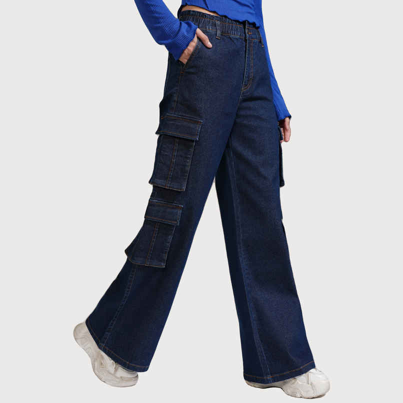 Tokyo Talkies Women's Straight Fit Cargo Jeans - 34