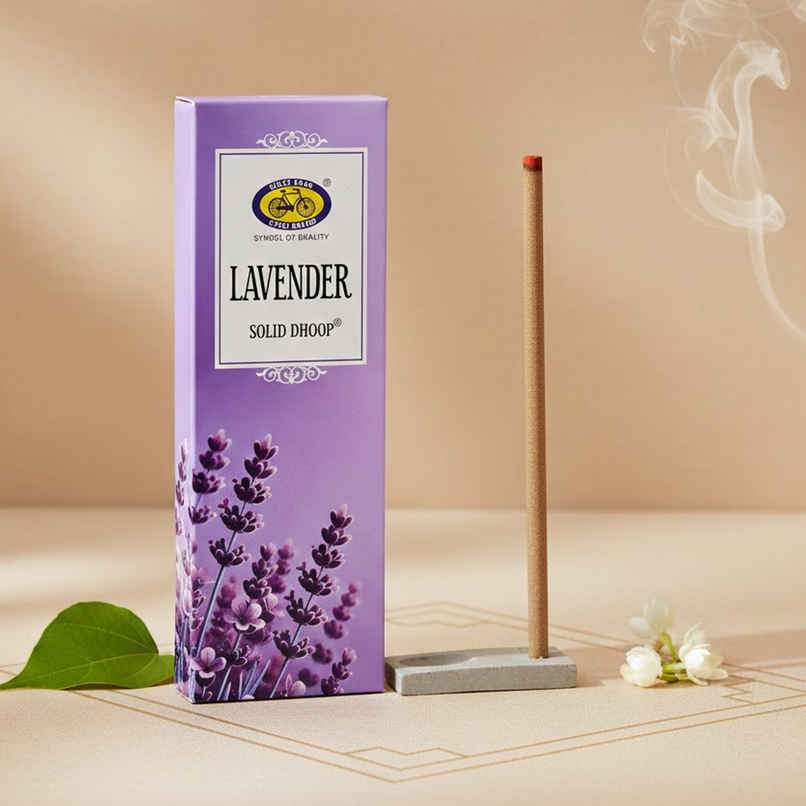 Pure Lavender Bambooless Solid Dhoop Stick | 6 Inch | Pack Of 50 Sticks | Cycle