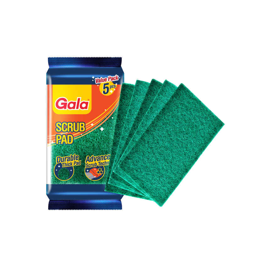 Gala Sparkle Magic Utensil Green Scrubber Pad (Pack of 5)