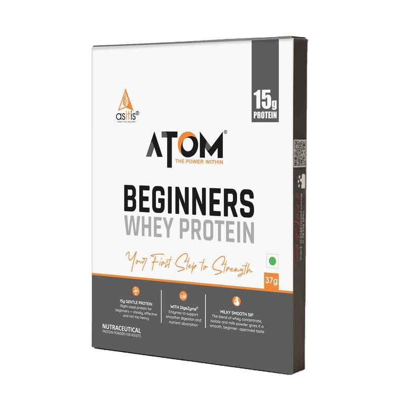 AS-IT-IS Nutrition ATOM Beginners Whey with DigeZyme | 15g Protein | Choco Hazel Fusion