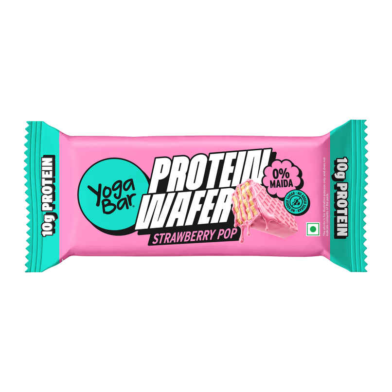 Yoga Bar Protein Wafer with 10g Protein | Strawberry Pop | 0% Maida