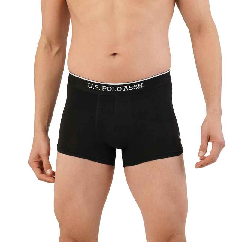 USPA Mens Trunks - Pack of 2 Solid Cotton Trunks - Black & Blue - XL