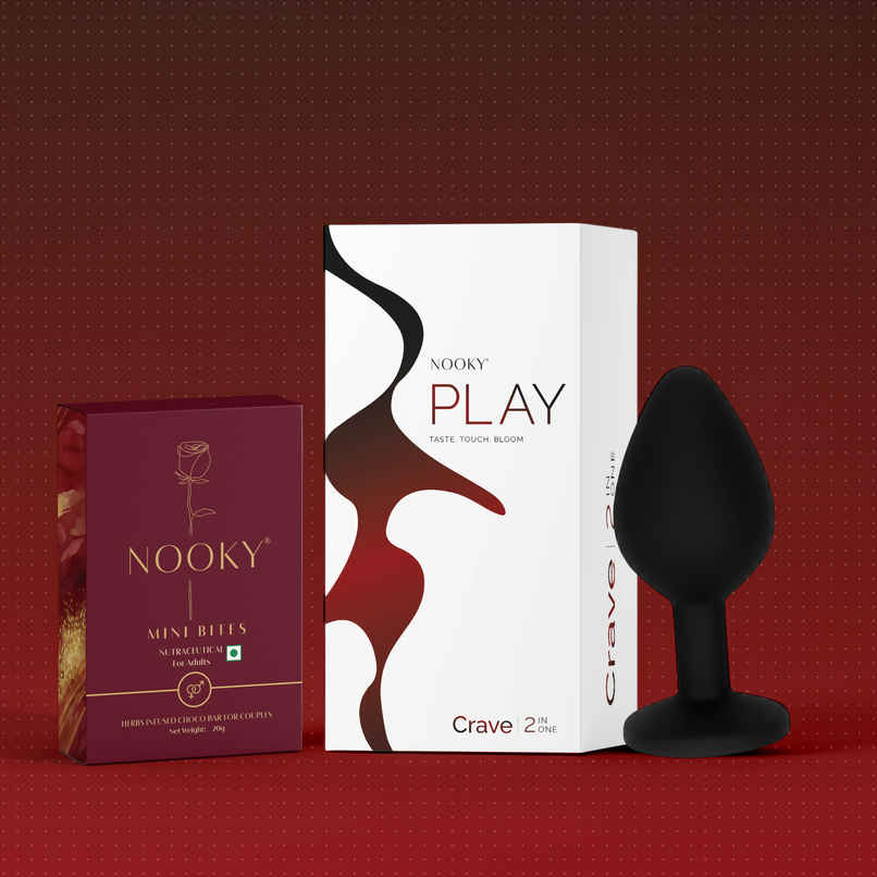 Nooky Crave 2 in 1 Intimacy Kit Silicone Plug and Aphrodisiac Chocolate