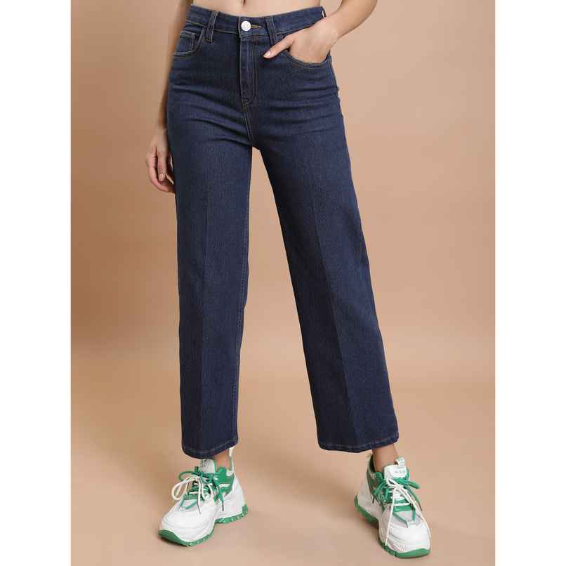 Tokyo Talkies Women's Flared Light Fade Stretchable Jeans | Indigo - 30 Tokyo Talkies Women's Flared Light Fade Stretchable Jeans | Indigo - 30