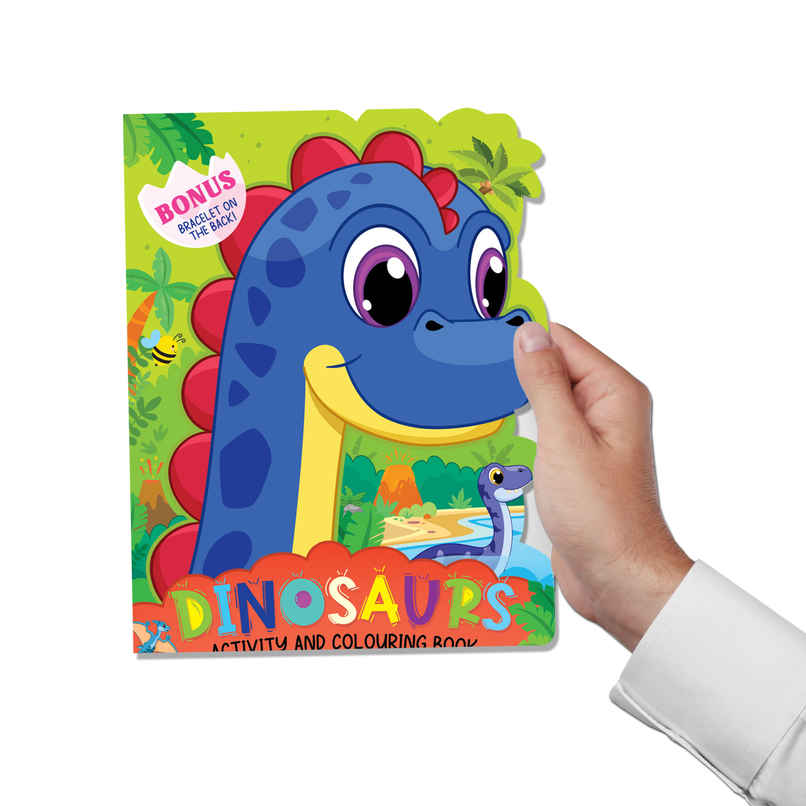 Dreamland Dinosaur Activity and Colouring Book Die Cut Shape 48 Pages
