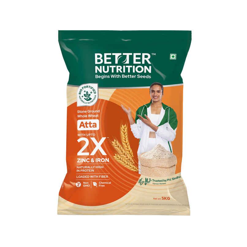 Better Nutrition Wheat Atta | High Protein | Rich in Iron & Zinc | No Maida