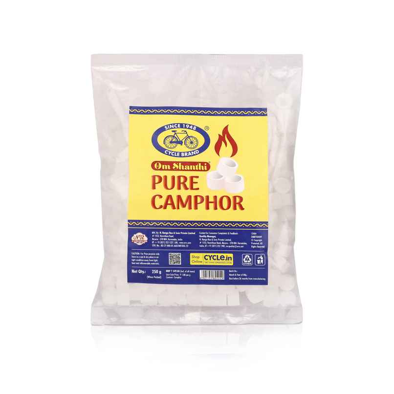 Cycle Pure Om Shanthi Camphor Round Tablet Camphor Pouch