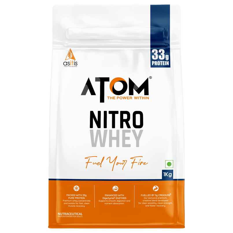 AS-IT-IS Nutrition ATOM Nitro Whey with Creasure 1kg | Double Rich Chocolate AS-IT-IS Nutrition ATOM Nitro Whey with Creasure 1kg | Double Rich Chocolate