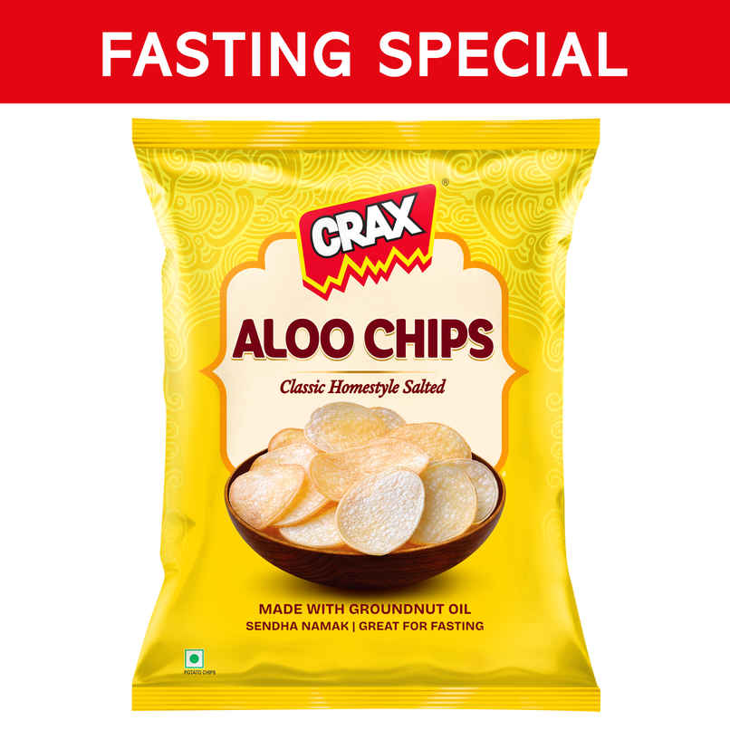 Crax Homestyle Aloo Chips | Vrat Mota Chips | Classic Salted | Fasting Special