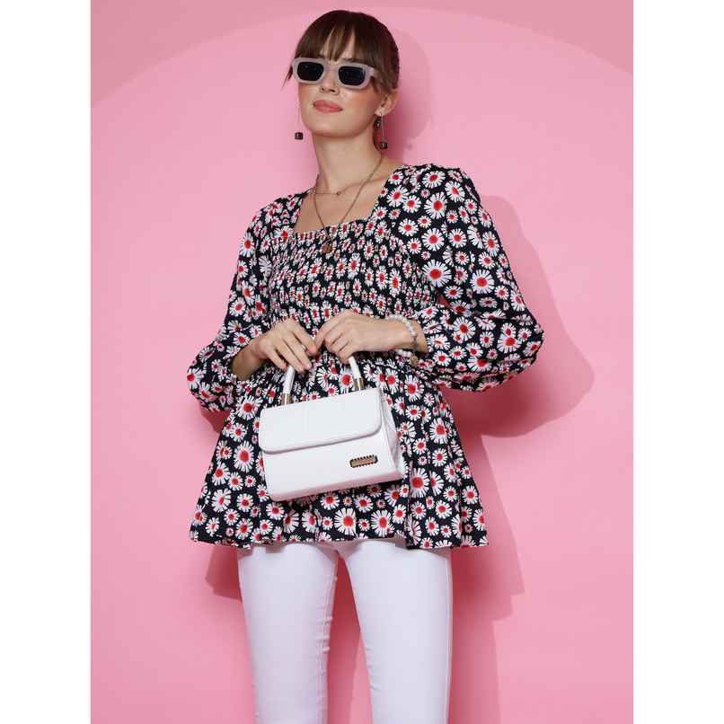 Sheetal Women's Floral Printed Top | 5110 | Black - L