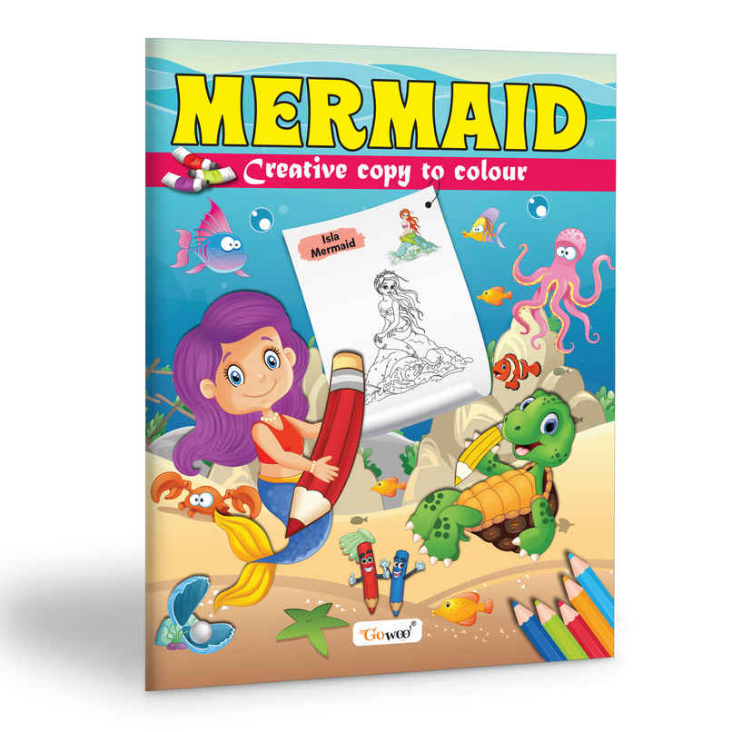 Mermaid-Creative Copy To Colour | Kids Colouring Book Ages 3-5 | Preschool Colouring Book