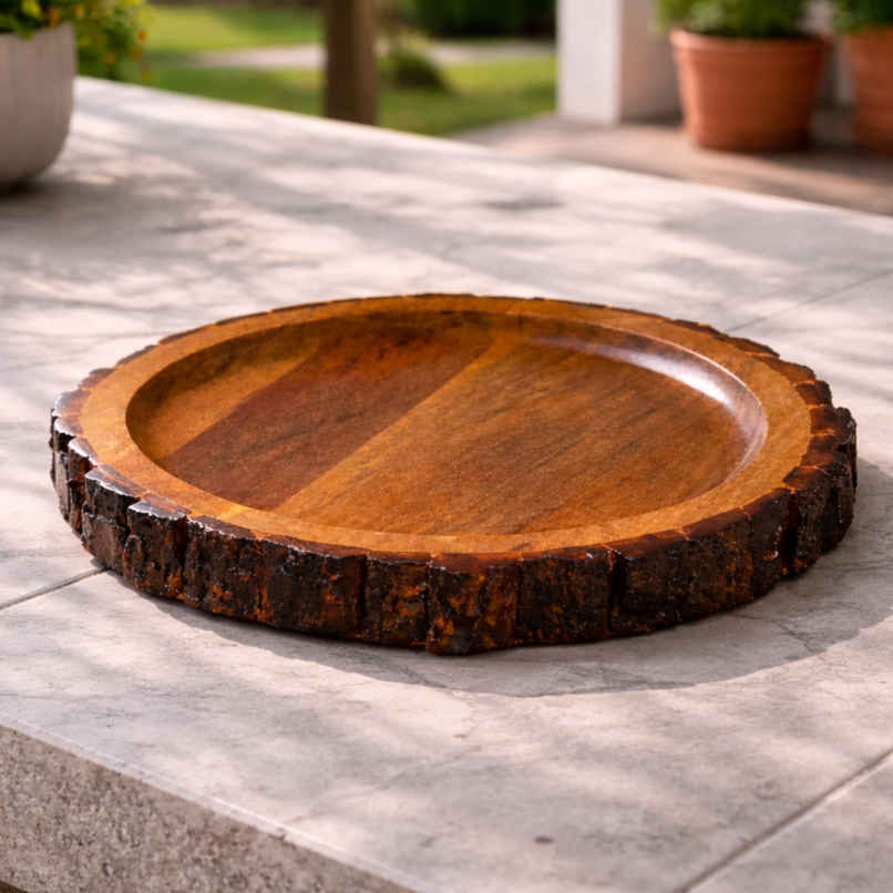 Estoria Collective Mango Wood Bark Serving Platter 25x25cm Estoria Collective Mango Wood Bark Serving Platter 25x25cm