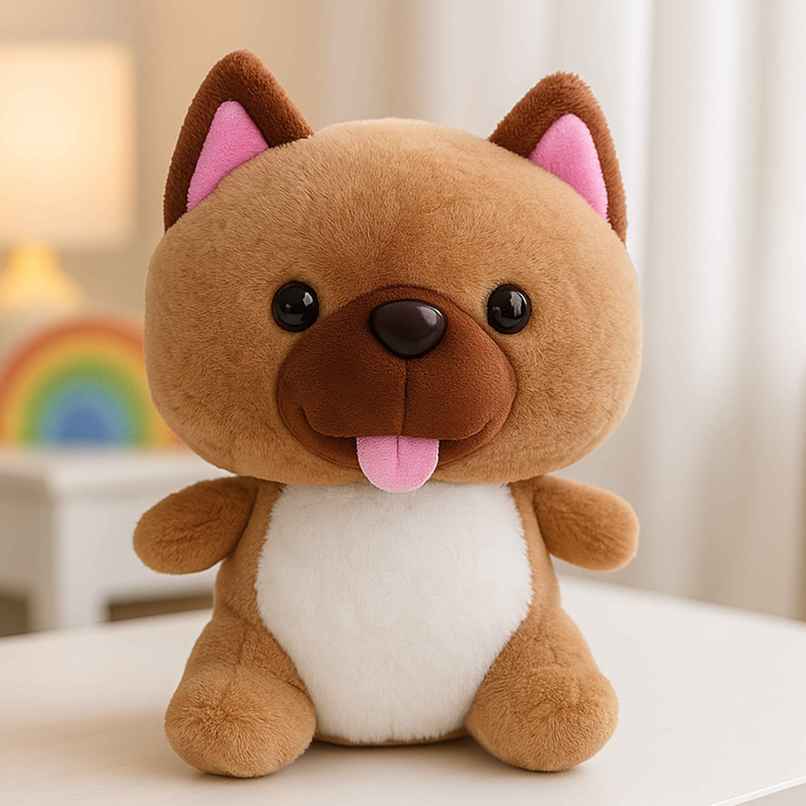 Spanker Dog Soft Toy | Cute Puppy Plush with Big Nose & Tongue - 20 cm