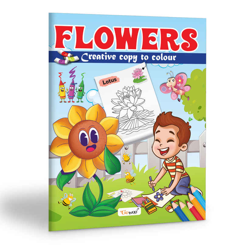 Flowers-Creative Copy To Colour | Learning And Coloring for Kids | Educational Book for Toddlers