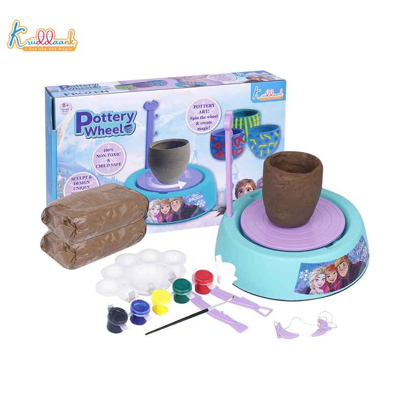 Kriiddaank Disney Frozen Pottery Wheel Kit DIY Battery Operated Painting Set with Clay and Tools Kriiddaank Disney Frozen Pottery Wheel Kit DIY Battery Operated Painting Set with Clay and Tools