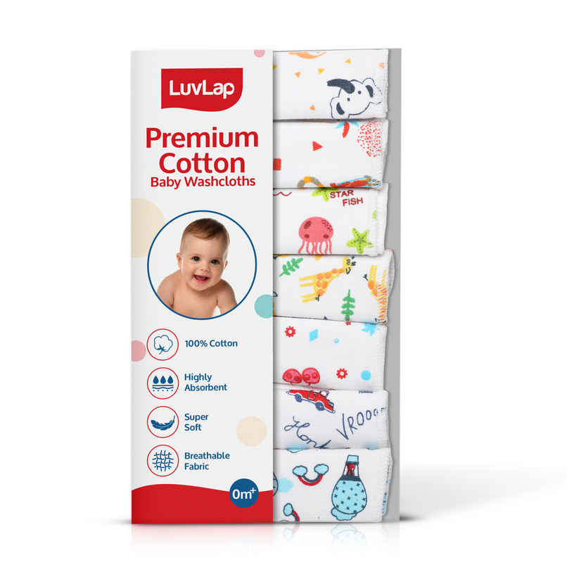 LuvLap Hosiery Cotton Cloth Premium Baby Wash Cloth for New Born Cherry Print LuvLap Hosiery Cotton Cloth Premium Baby Wash Cloth for New Born Cherry Print