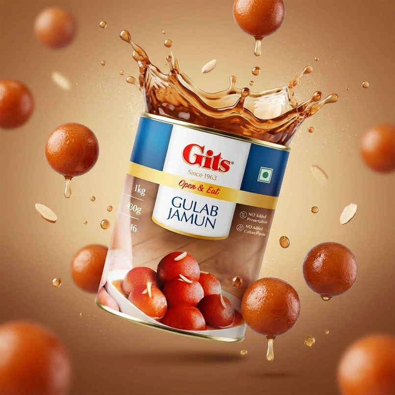Gits Gulab Jamun Open & Eat Tin | Soft & Sweet