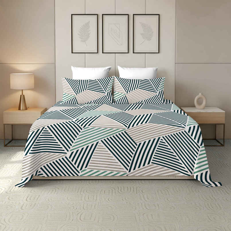 Dream Living 115 GSM Double Bedsheet Set |220 x 250 cm| With 2 Pillow Covers