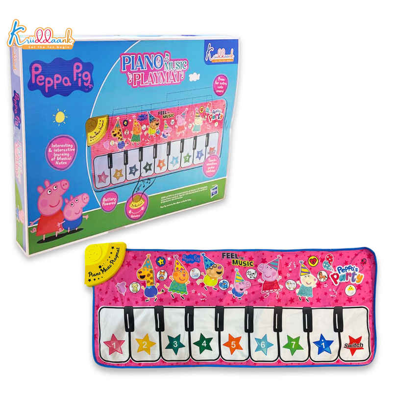 Kriiddaank Peppa Music Piano Playmat with 8 Music Modes & Animal Sounds Baby Playing Mat -108 x 38CM